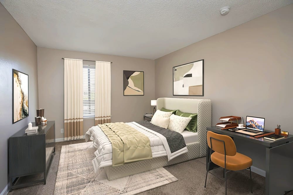 Bedroom at California Center Apartments in Sacramento, California