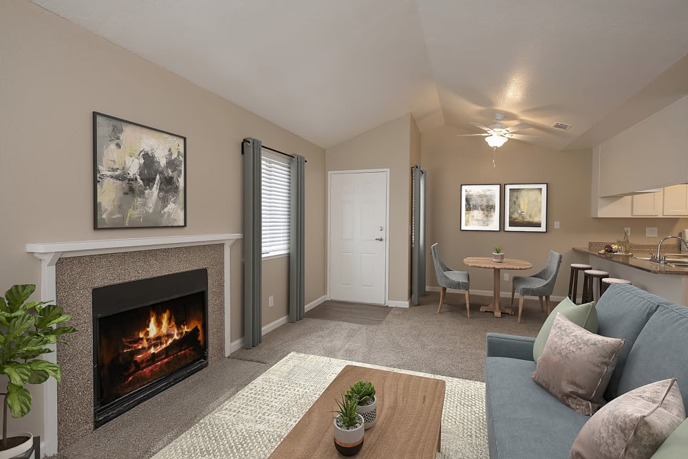 Living room of River's Edge Apartments in Lodi, California
