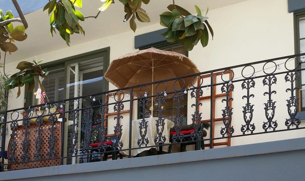 Spacious balcony at Clarendon House in Sacramento, California