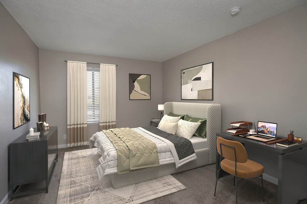 Bedroom at California Center Apartments in Sacramento, California