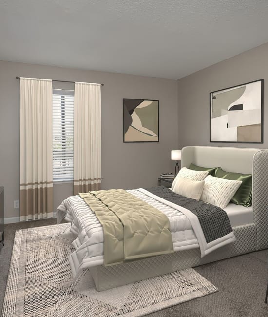 Bedroom at California Center Apartments in Sacramento, California