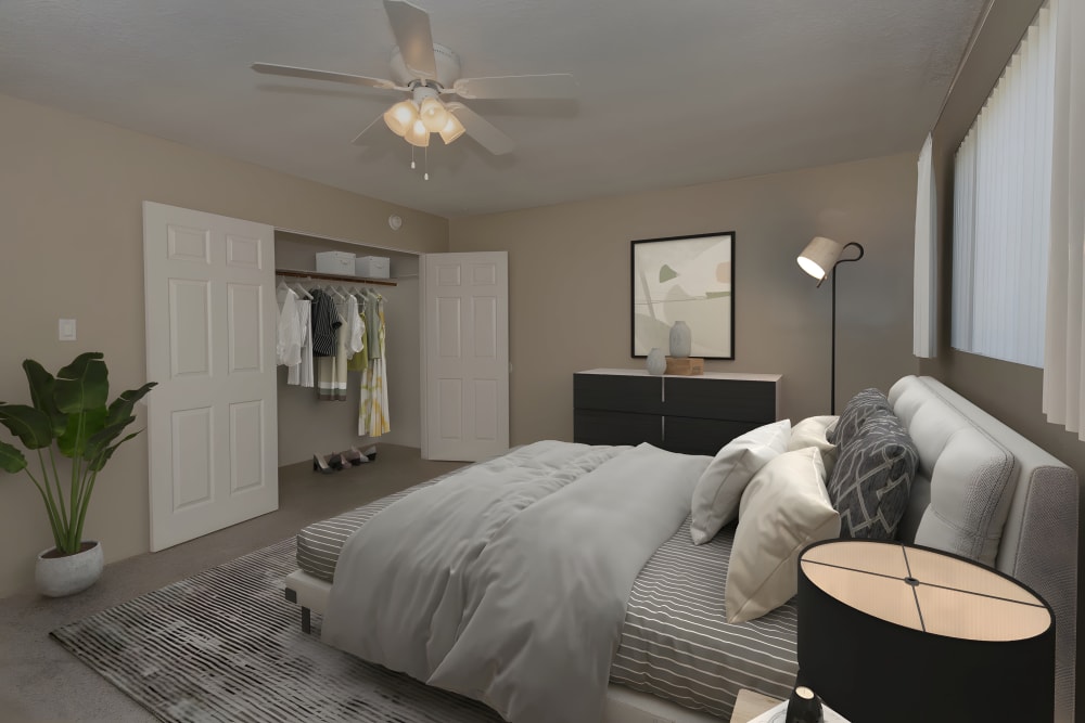 Bedroom at Country Club Gardens in Sacramento, California