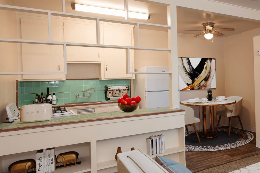 Kitchen and dining area at Coralaire Apartments in Sacramento, California