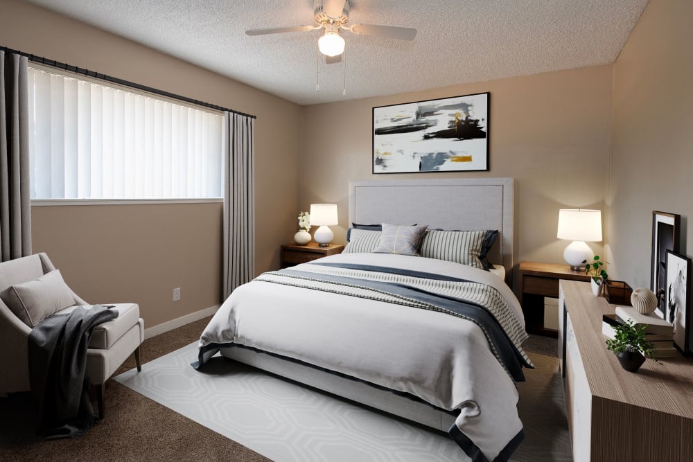 Bedroom at Corabel Lane Apartments in Sacramento, California