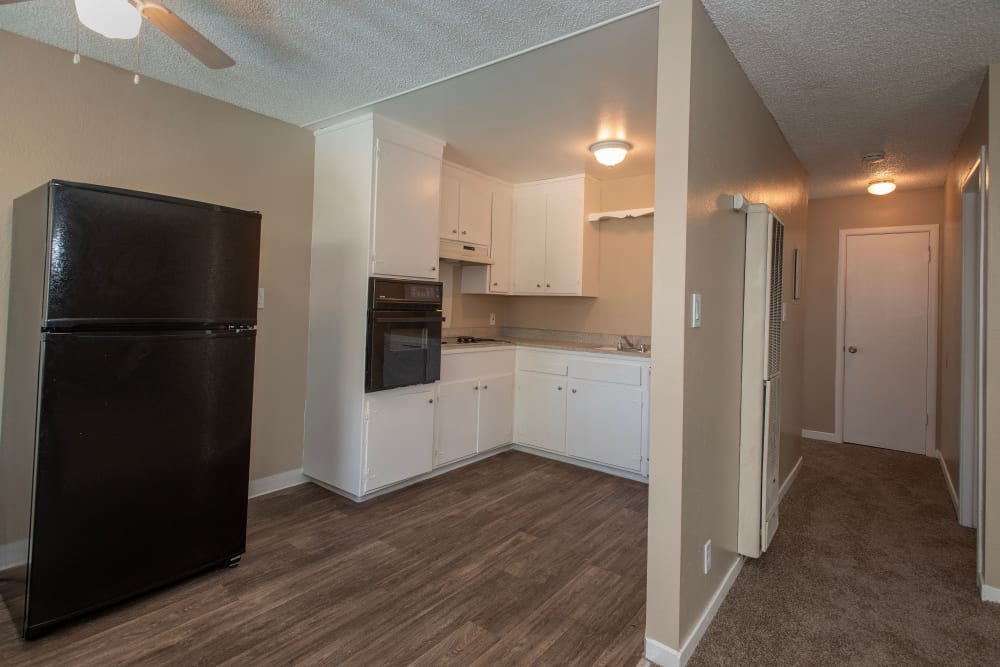 Kitchen and entryway at Corabel Lane Apartments in Sacramento, California