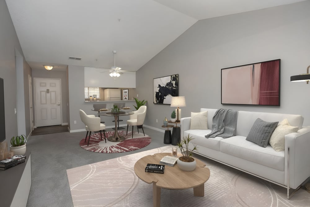 Large living room at Foothill Terrace in Auburn, California
