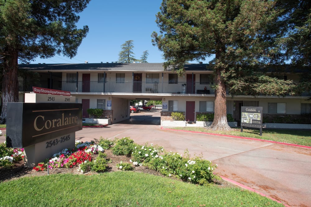 Entrance to community at Coralaire Apartments in Sacramento, California