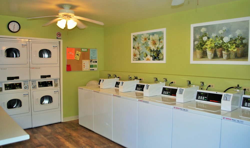 Laundry center for residents at San Juan Hills in Fair Oaks, California
