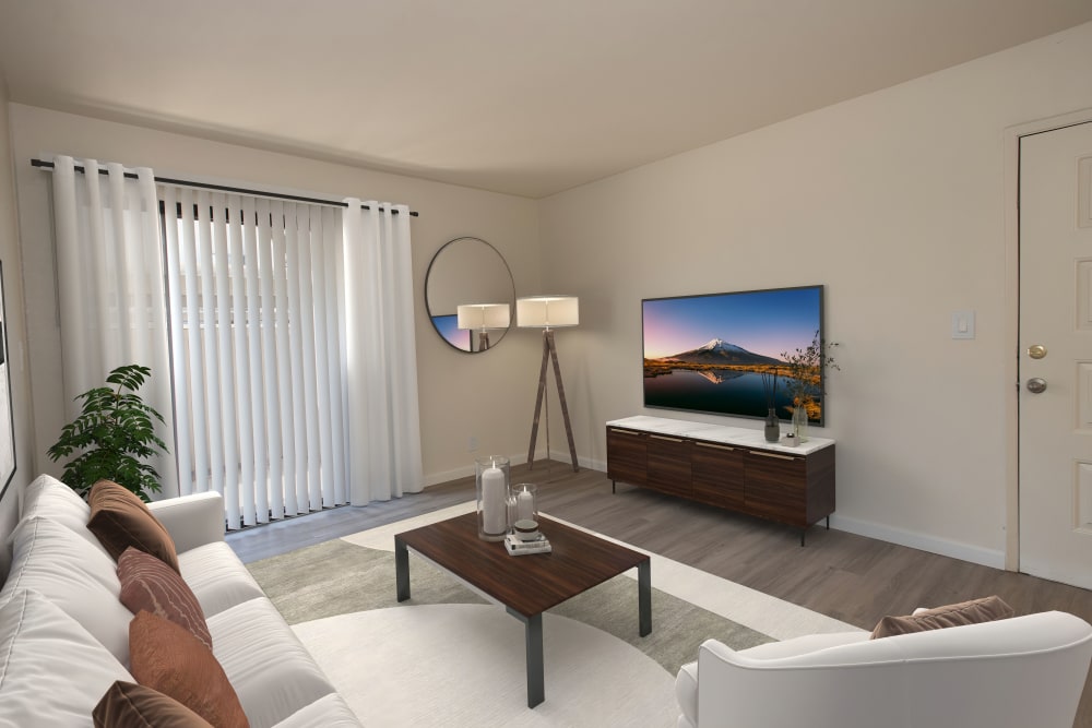 Living room area at Zinfandel Ranch Apartments in Rancho Cordova, California