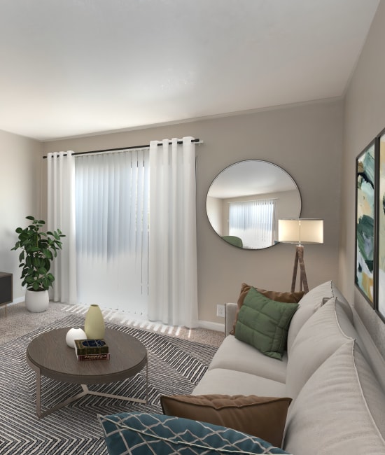 Living room at Zinfandel Ranch Apartments in Rancho Cordova, California